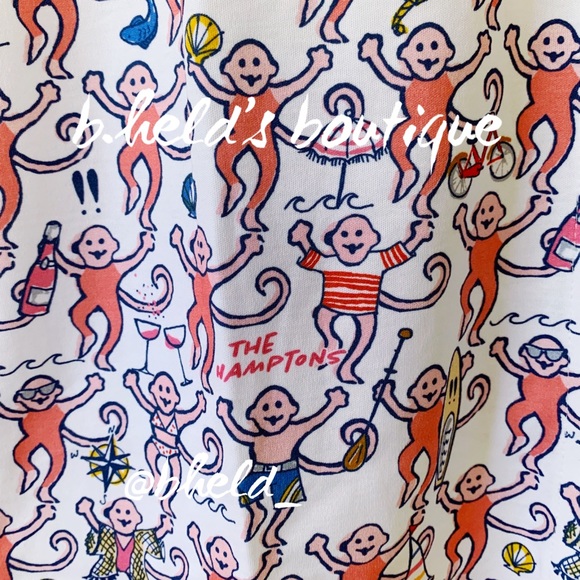 Roller Rabbit Hamptons Monkey Polo Pajamas in Pink Monkey Size S Brand New NWT - Picture 12 of 17